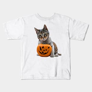 A Cat Tastes Pumpkin Kids T-Shirt